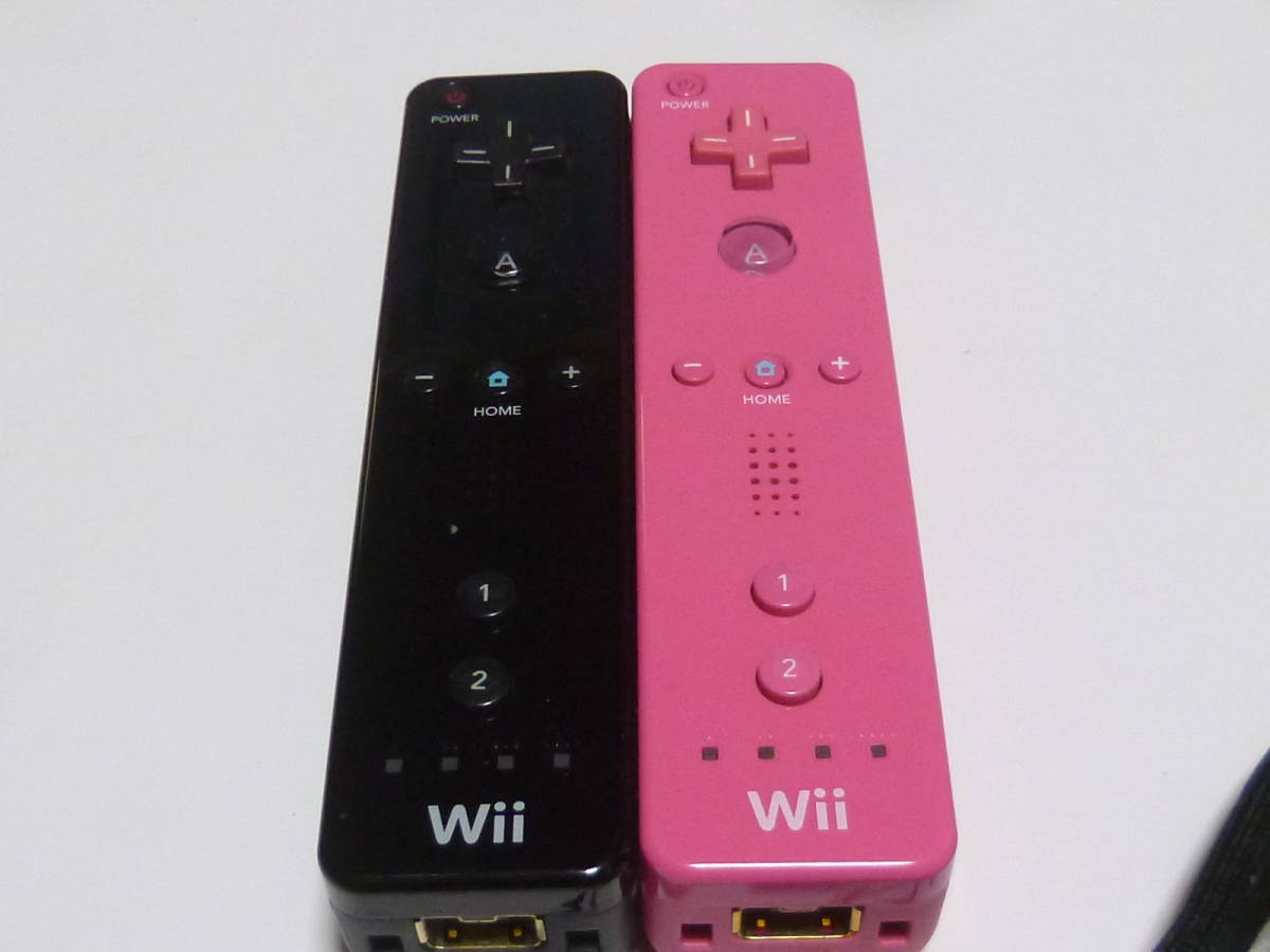 RS13【送料無料 即日発送 動作確認済】Wii リモコン ストラップ 2個セット 任天堂 純正 RVL-003 ピンク 黒 ブラックの画像2