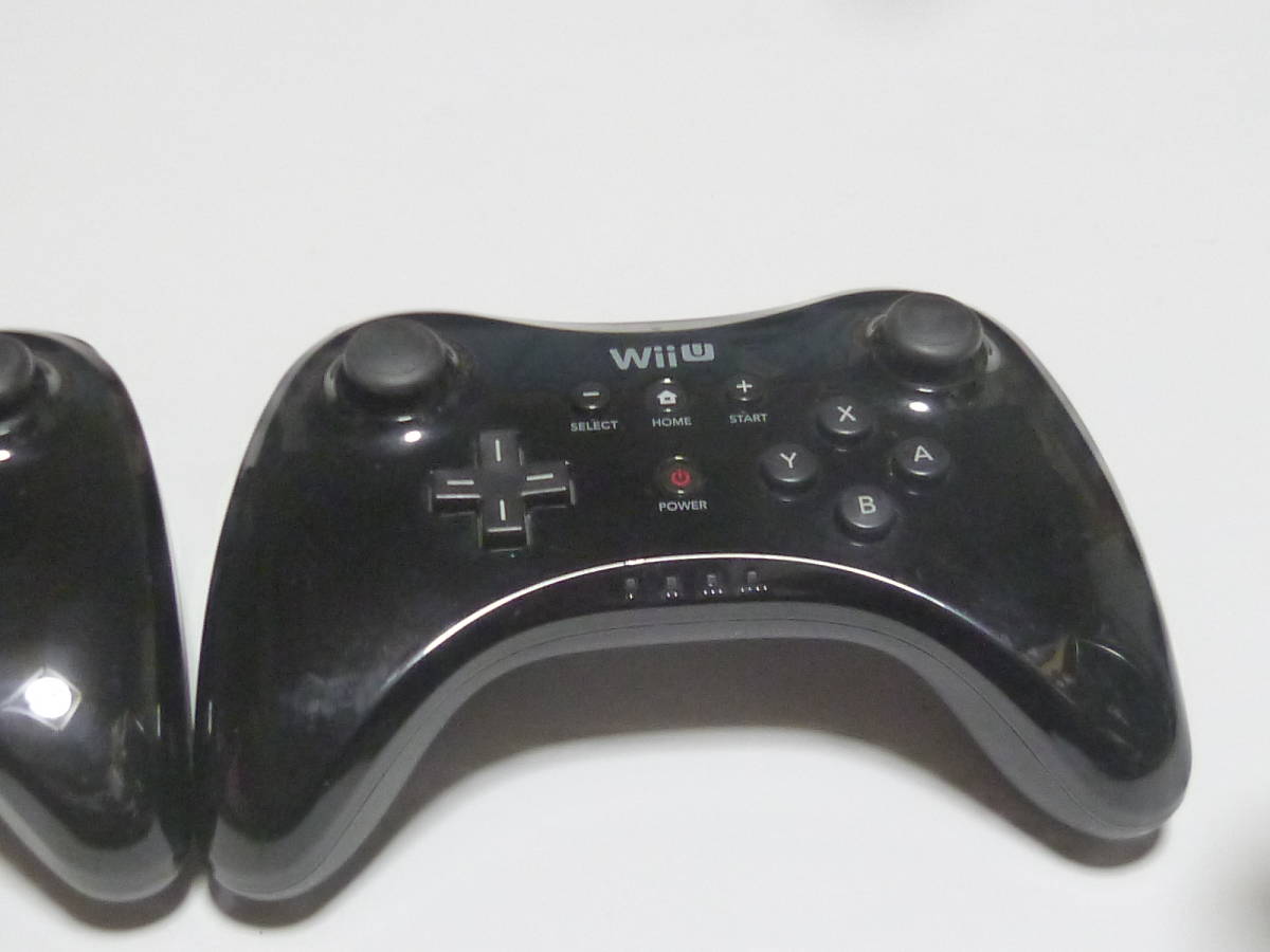 WU56【即日発送 送料410円から 動作確認済】WiiU プロコン　2個セット　純正品　任天堂　WUP-005　黒　白　ブラック　プロコントローラ_画像3