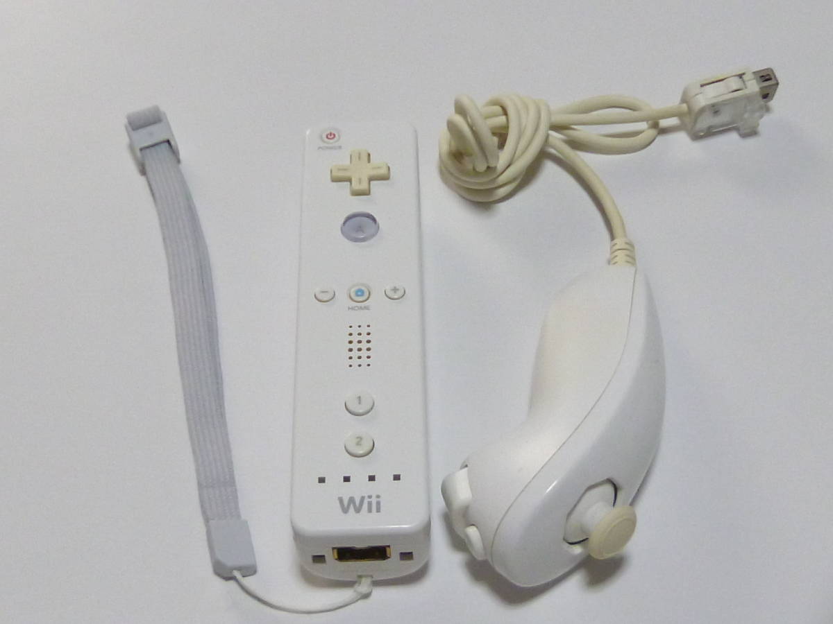 RNS06【送料無料　即日発送 動作確認済】Wii リモコン　ヌンチャク　セット 任天堂 純正 RVL-003 RVL-004 白　ホワイト　コントローラー_画像1
