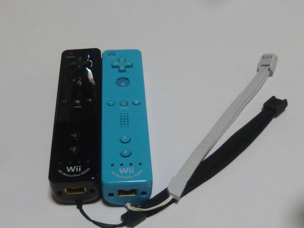 RSJ08【送料無料 即日発送 動作確認済】Wii リモコン モーションプラス内蔵 ストラップ ジャケット 任天堂 純正 RVL-036 ブラック ブルー _画像2