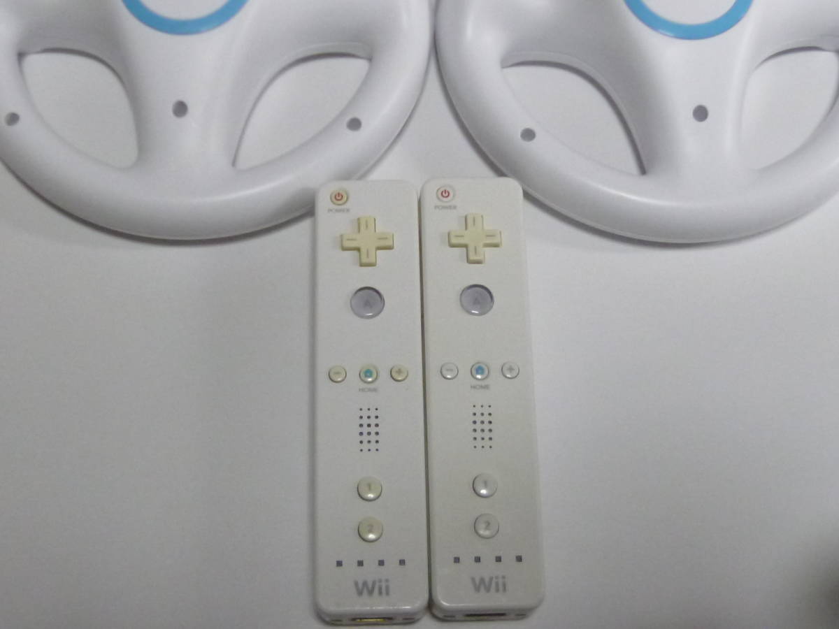 HRD006【送料無料　即日発送 動作確認済】Wii マリオカート ハンドル リモコン2個セット　任天堂 Nintendo 純正 RVL-024　RVL-003 白_画像4