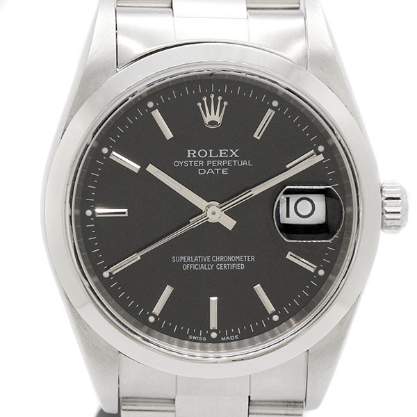 Rolex Rolex Oyster Purpetual Date 15200 Black Dial P N -Number Men's Watch Automatic Wind 34 мм