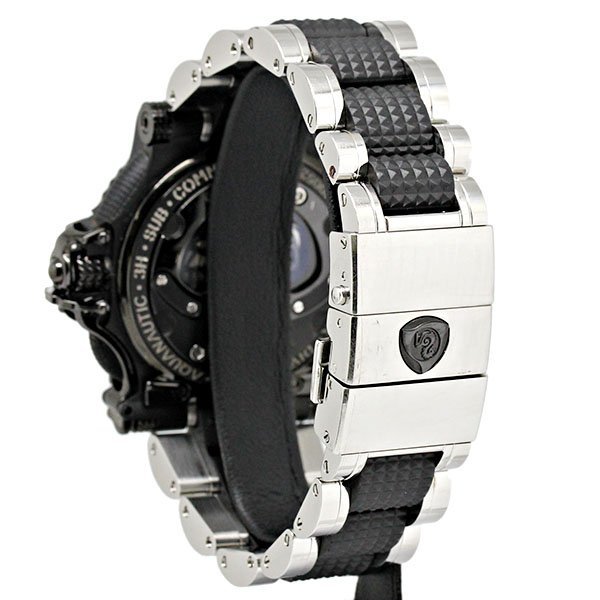1円～AQUANAUTIC サブコマンダー デイデイト SS/ラバー ダイヤスカルマスク 自動巻き メンズ腕時計 アクアノウティックの画像4