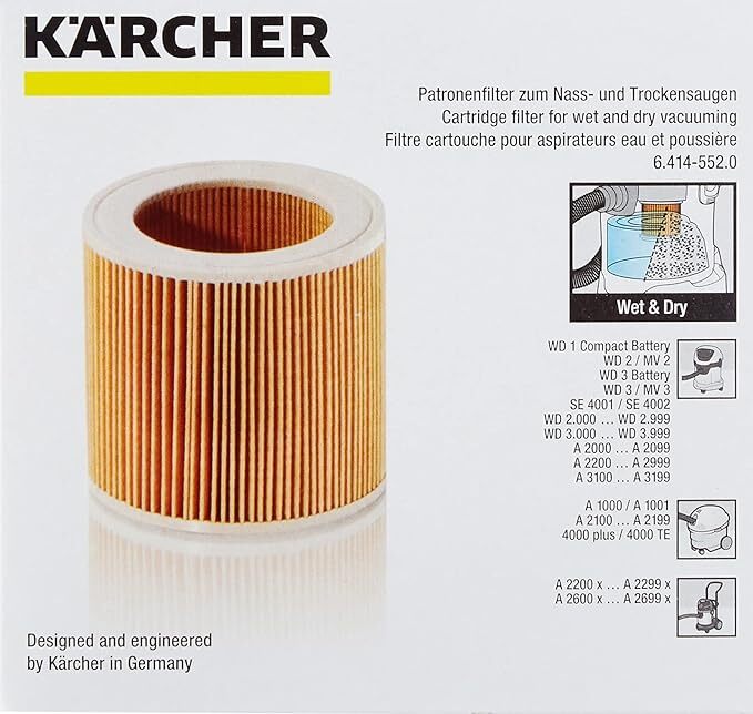 未使用品 ケルヒャー Karcher 6.414-552.0 6414-552 筒型フィルター 乾湿両用クリーナー 固定ノブ付き _画像2