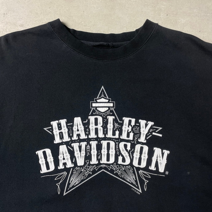 00年代 Harley-Davidson ハーレーダビッドソン プリントスウェットシャツ 袖プリ メンズXL相当_画像3