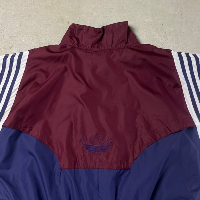 80～90年代 adidas アディダス ポリエステル トラックジャケット ドローコード 切り替え トレフォイルロゴ メンズL相当 レディース_画像8