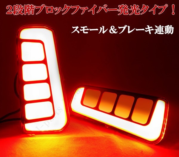 アルファード ヴェルファイア 30系 前期 後期 LED リフレクター ファイバー ２段階ブロックファイバー発光タイプ 左右セット_画像3