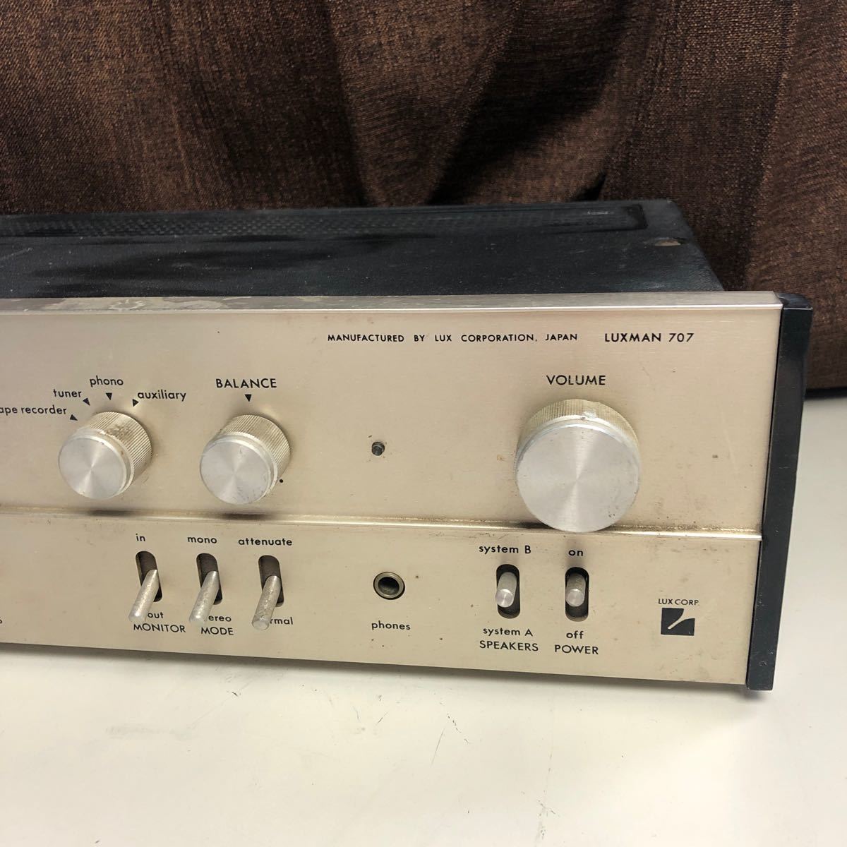 プリメインアンプ LUXMAN SQ-707 ジャンク品　部品取り　W-0221-09_画像3