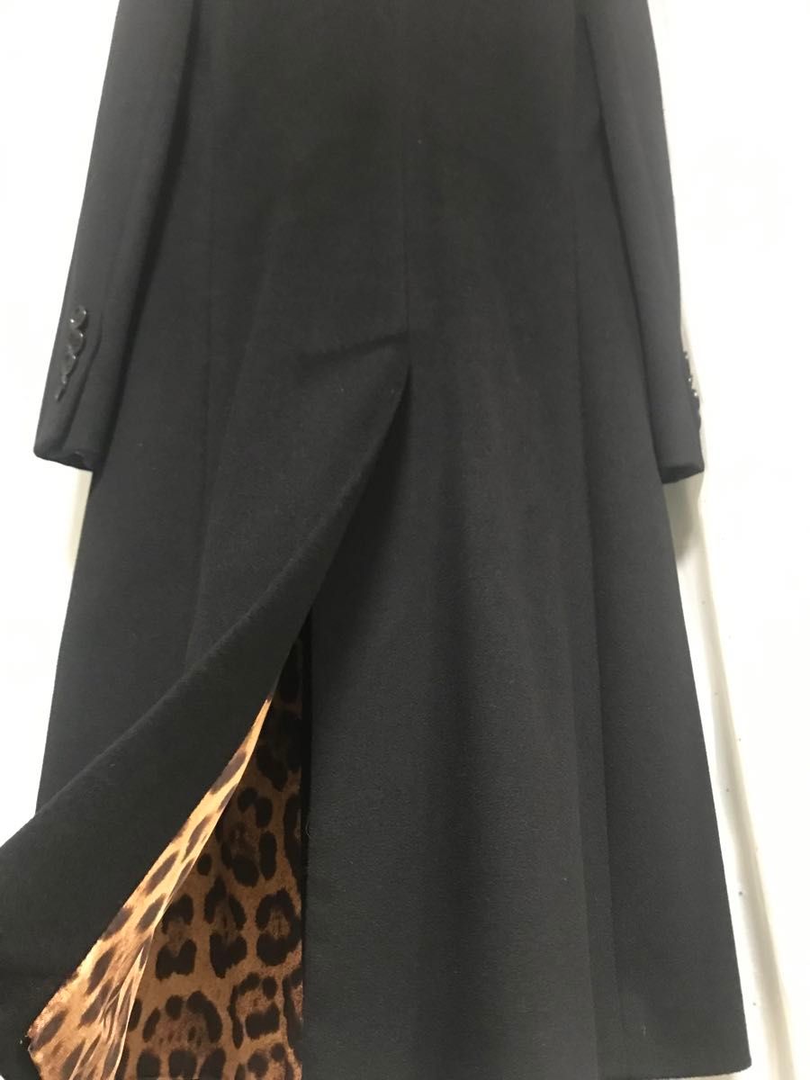 新品同様 希少 DOLCE &GABBANA カシミア 豹柄 ロングチェスター 新品同様 希少 DOLCE &GABBANA カシミア 豹柄 ロングチェスター
