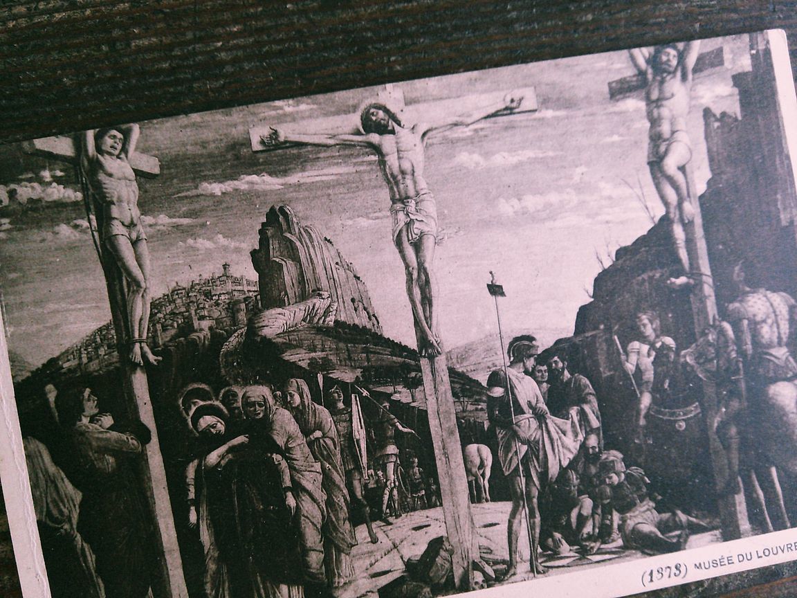 ルーブルの名画たち(A)3枚セット◆B55 アンティークポストカード 宗教画 人物 フランス ドイツ ベルギー イタリア ビンテージ 外国絵葉書_画像5