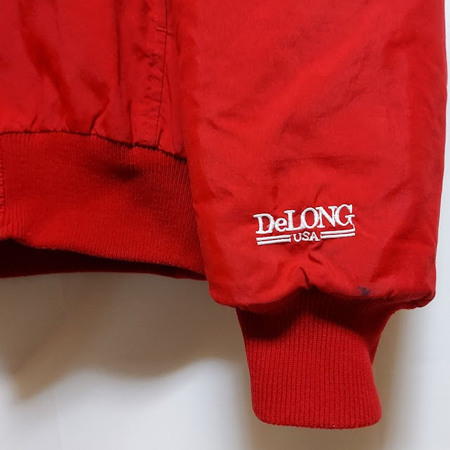 【古着】DeLONG ナイロン 綿入りジャケット フーディー NBA ブルズ BULLS 80s 90s 刺繍　USA製　ロケットタロン　ヴィンテージ_画像3