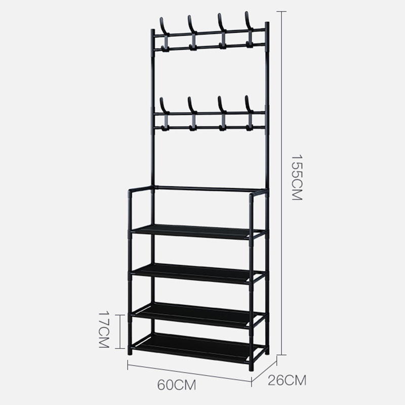  вешалка обувь подставка стальная стойка открытый подставка вход место хранения полки тонкий легкий модный сборка тип черный обувь шляпа сумка 