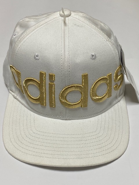 adidas アディダス SNAPBACK スナップバック 吸湿速乾 Cap キャップ 帽子 ホワイト / ゴールド 展示未使用品_画像1
