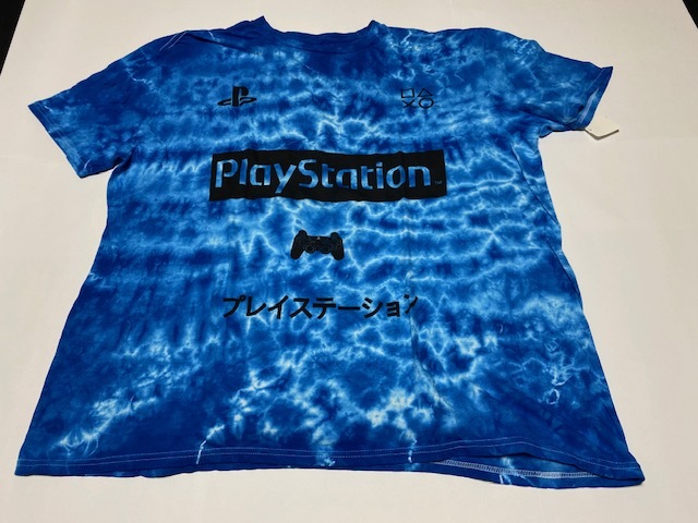 プレイステーション Playstation マーク デザイン Tシャツ Lサイズ ブルー 展示未使用品_画像1