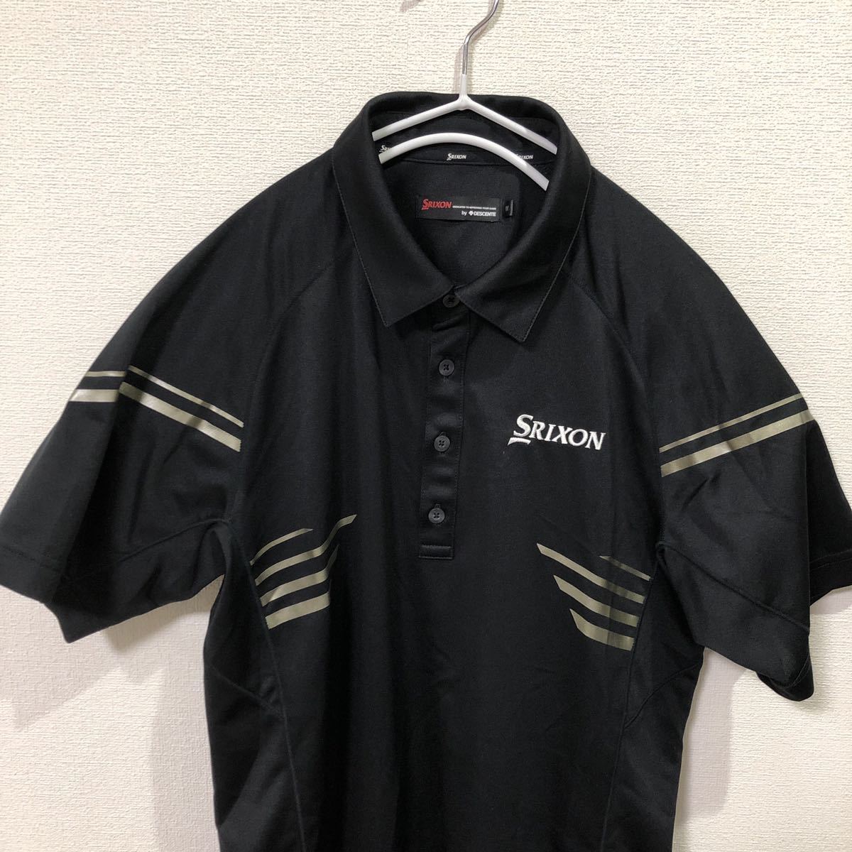 ★スリクソン SRIXON メンズ ゴルフ 半袖 シャツ ポロシャツ ブラック Mサイズ RGMLJA13_画像2