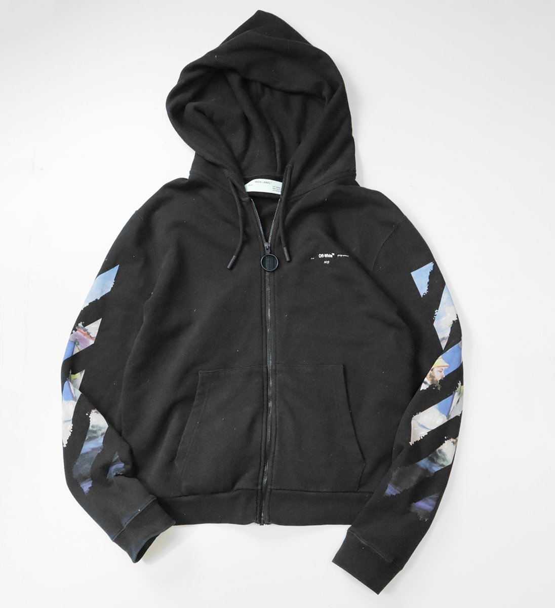 Off-White ◆ DIAG COLORED ARROW ZIP HOODIE スウェット ジップ フーディー 黒 M パーカー オフホワイト ヴァージルアブロー 1円～ ◆ZZ2_画像2