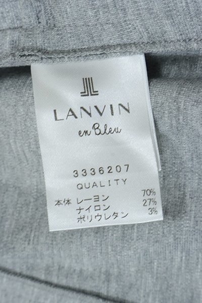 LANVIN en Bleu ◆ ペプラム テーラード ショートジャケット グレー サイズ38 薄手 ストレッチ ランバン オンブルー ◆BT11の画像7