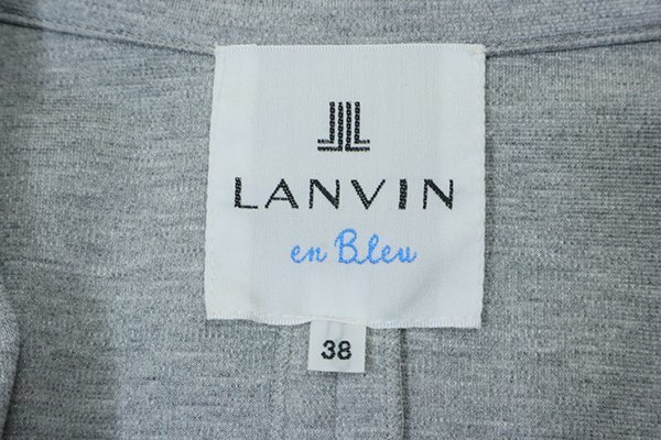 LANVIN en Bleu ◆ ペプラム テーラード ショートジャケット グレー サイズ38 薄手 ストレッチ ランバン オンブルー ◆BT11の画像6