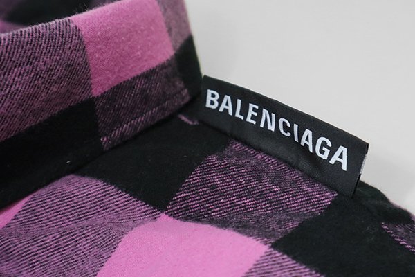 BALENCIAGA ◆フランネル ボタンダウンシャツ (ピンク/ブラック 39) バッファローチェック 長袖 ネルシャツ バレンシアガ 国内正規品 /BT18_画像4