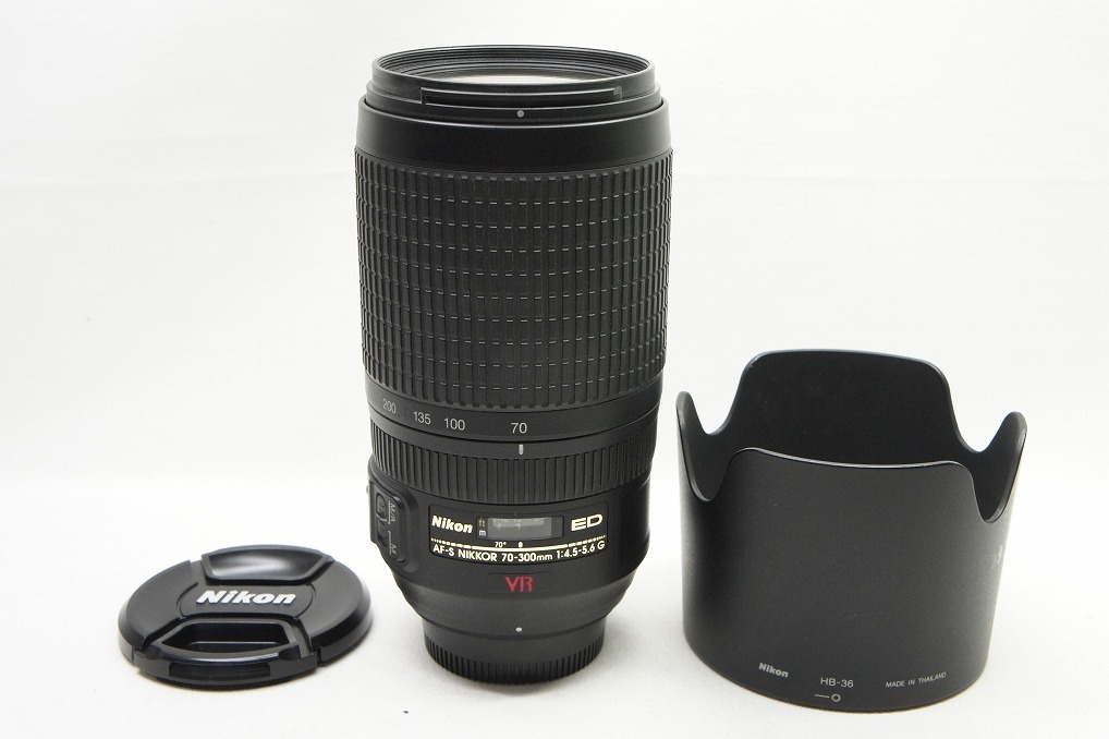 【適格請求書発行】美品 Nikon ニコン AF-S VR ZOOM NIKKOR 70-300mm F4.5-5.6G IF ED ズームレンズ フード付【アルプスカメラ】240214m