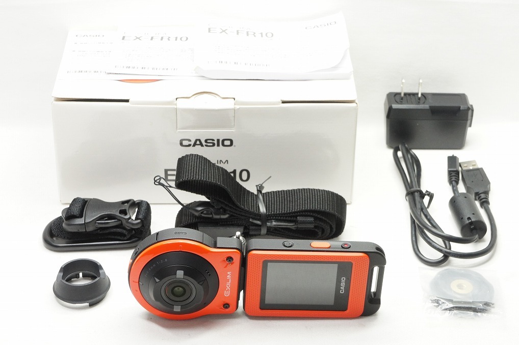 【適格請求書発行】美品 CASIO カシオ EXILIM EX-FR10 デジタルカメラ EO オレンジ 元箱付【アルプスカメラ】240128e