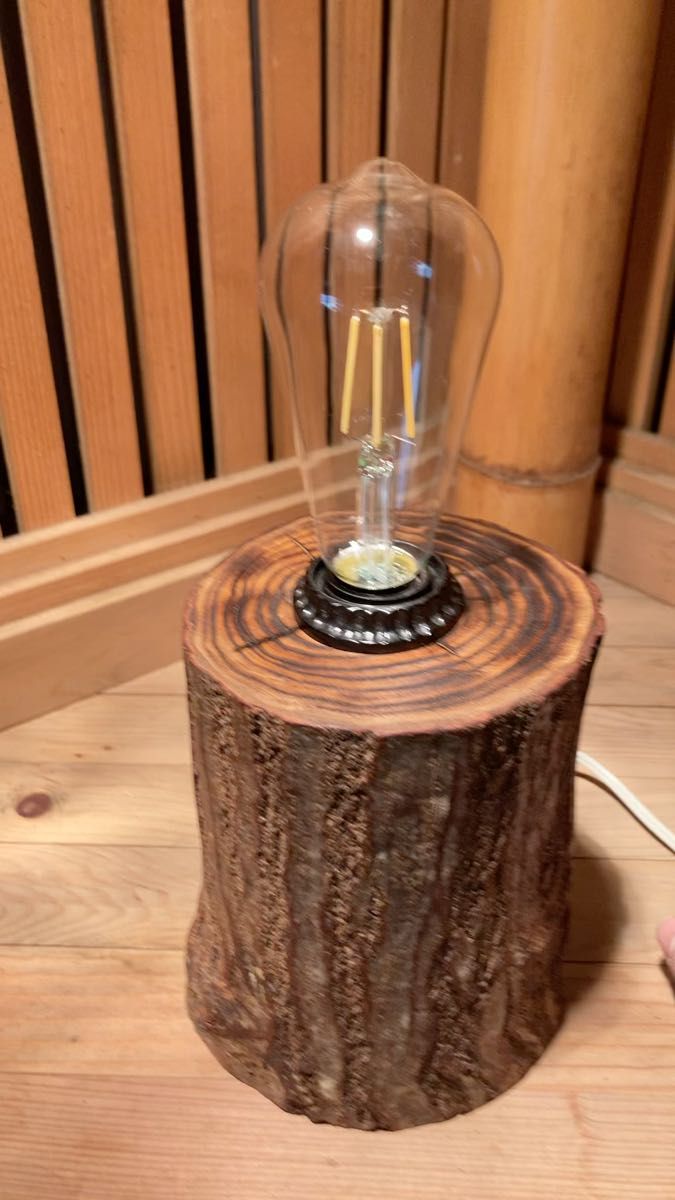 天然木栗の木 電気スタンド 蜜蝋仕上げ 送料無料