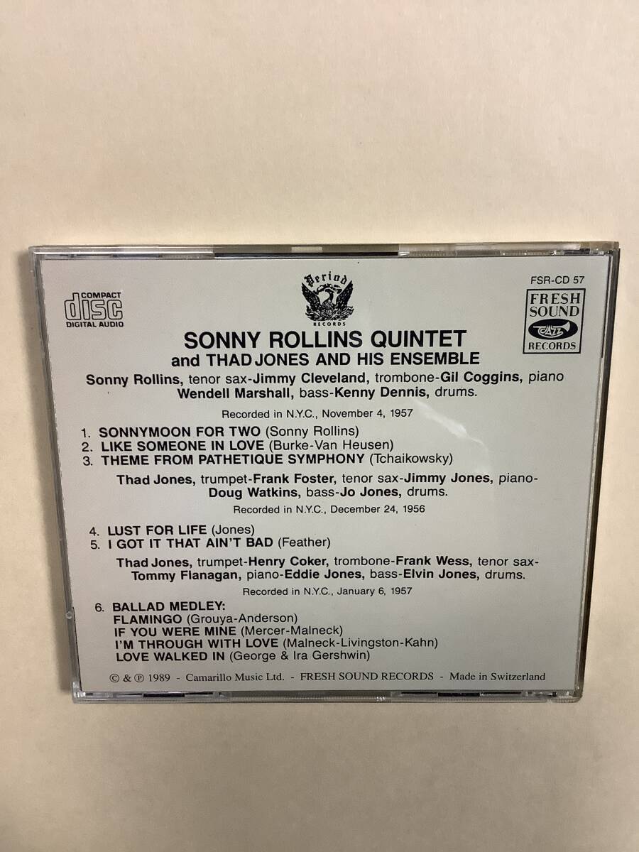 送料無料 SONNY ROLLINS QUINTET & THAD JONES & HIS ENSEMBLE 輸入盤_画像2