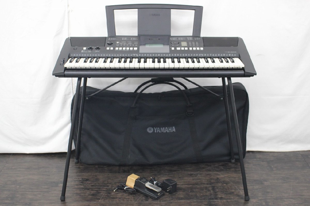 【行董】AA036BOM27 YAMAHA ヤマハ PSR-E423 電子ピアノ キーボード 61鍵 楽器 鍵盤楽器 スタンド 保存袋付き_画像1