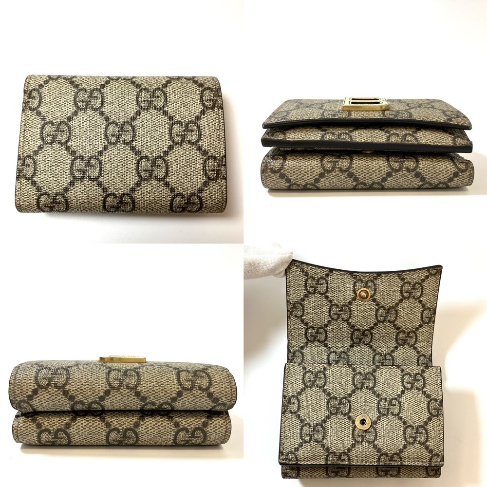 A) GUCCI グッチ BALENCIAGA バレンシアガ ザ ハッカープロジェクト 681700 562600 3つ折り財布 コンパクトウォレット コラボ ※中古 箱付_画像6