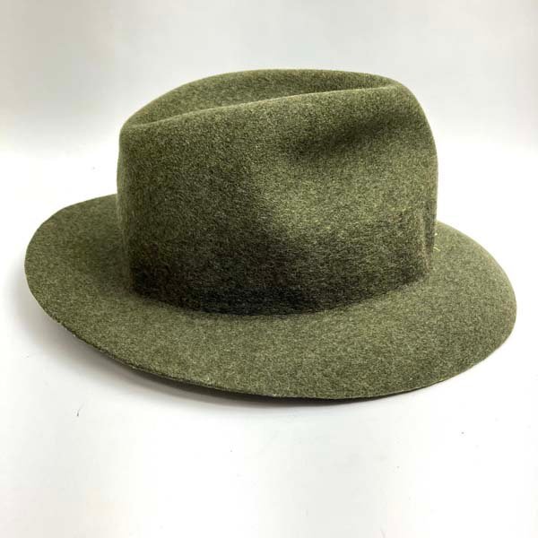 t)ハーバートジョンソン Herert Johnson ハット 中折れハット 7 1/4 59 イングランド製 オリーブ 帽子 中古の画像3