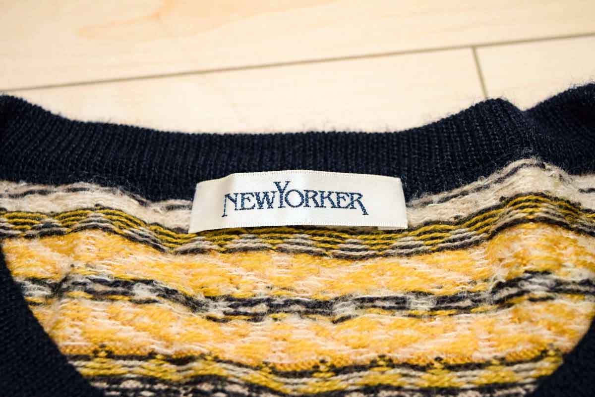 NEWYORKER ニューヨーカー ウール フェアアイル 細身 ニット セーター L 冬春 (J0020802)_画像3
