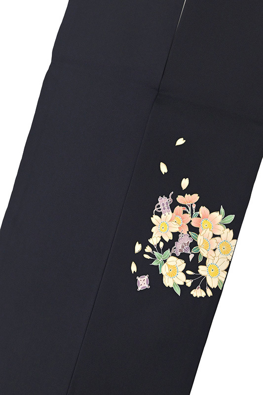  kimono ....283# Nagoya obi # hand .... salt . Sakura ... comb writing black ground guard processing spring * pattern [ free shipping ][ new goods ]