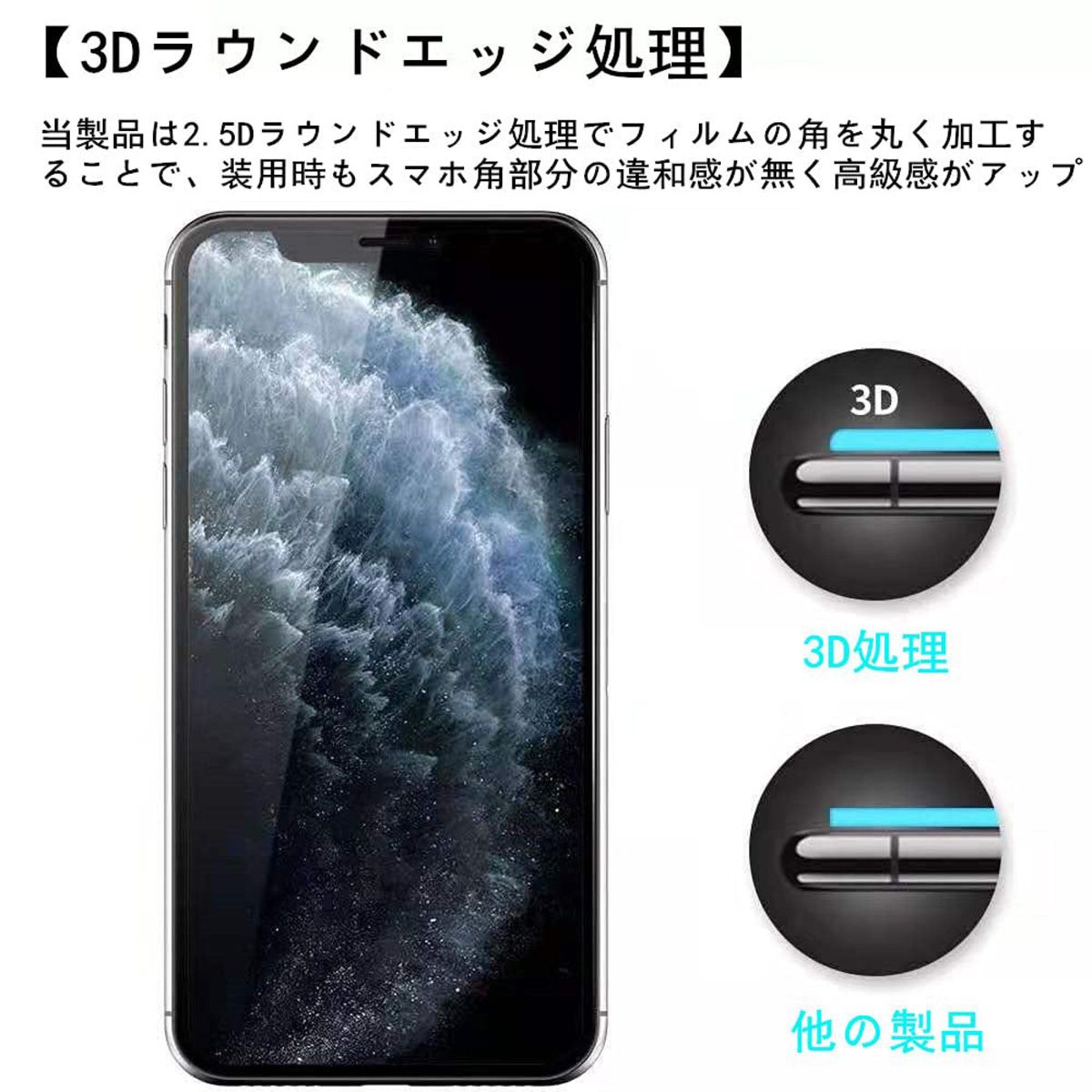 iPhone11/XR 覗き見防止フィルム 全面保護タイプ　強化ガラス　360度防止　高品質　1枚入