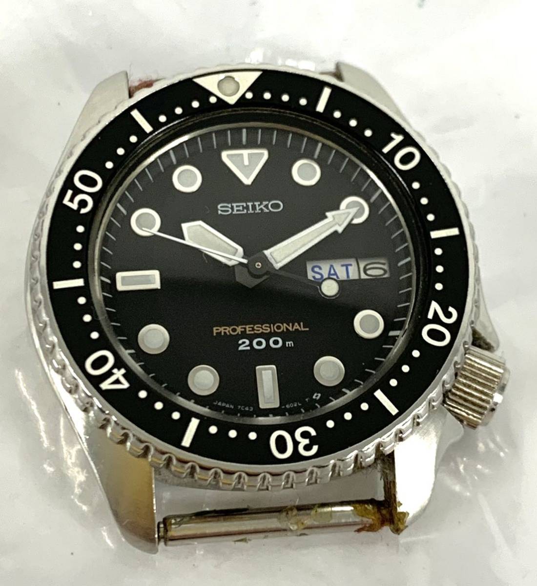 動作未確認 SEIKO セイコー 7C43-6010 プロフェッショナル 200m ダイバー クォーツ デイデイト腕時計 現状品 カyg_画像1