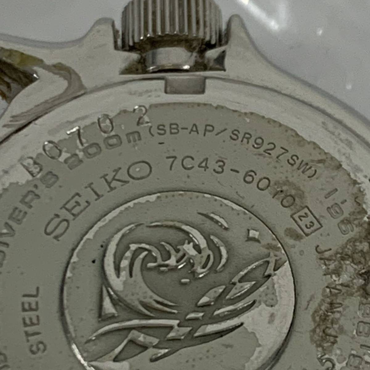 動作未確認 SEIKO セイコー 7C43-6010 プロフェッショナル 200m ダイバー クォーツ デイデイト腕時計 現状品 カyg_画像8