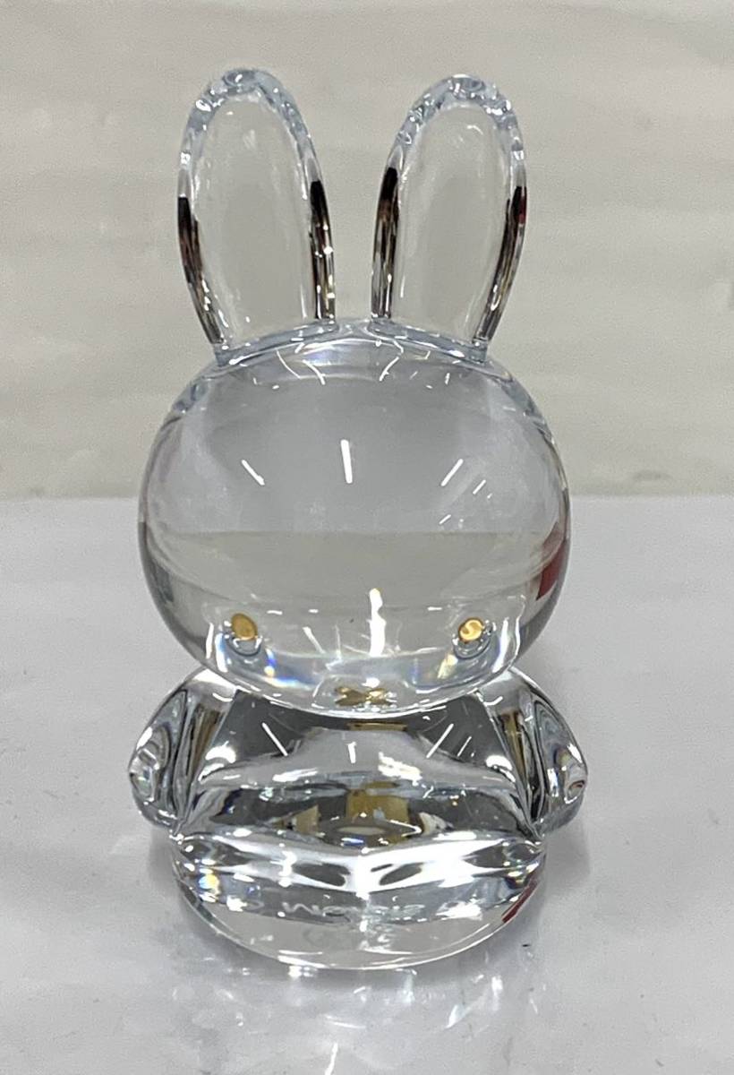 バカラ Baccarat クリスタルガラス 置物 ミッフィー 美小物 全長約9cm 現状品 カ4_画像1