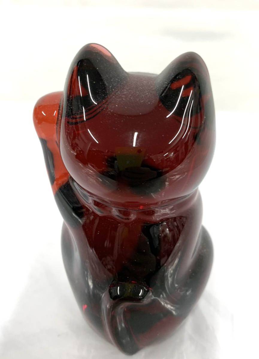 Baccarat バカラ 招き猫 置物 猫 置き物インテリア 全長約9.5cm 現状品 カ4_画像5