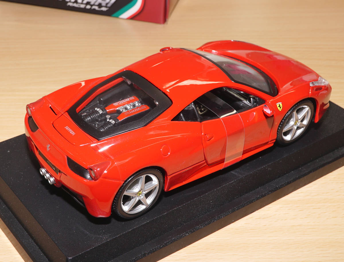 1/24 フェラーリ Ferrari 458 イタリア Italia レッド ダイキャスト完成品 ミニカー 送料無料 未使用 FERRARI Race & PLAY_画像6