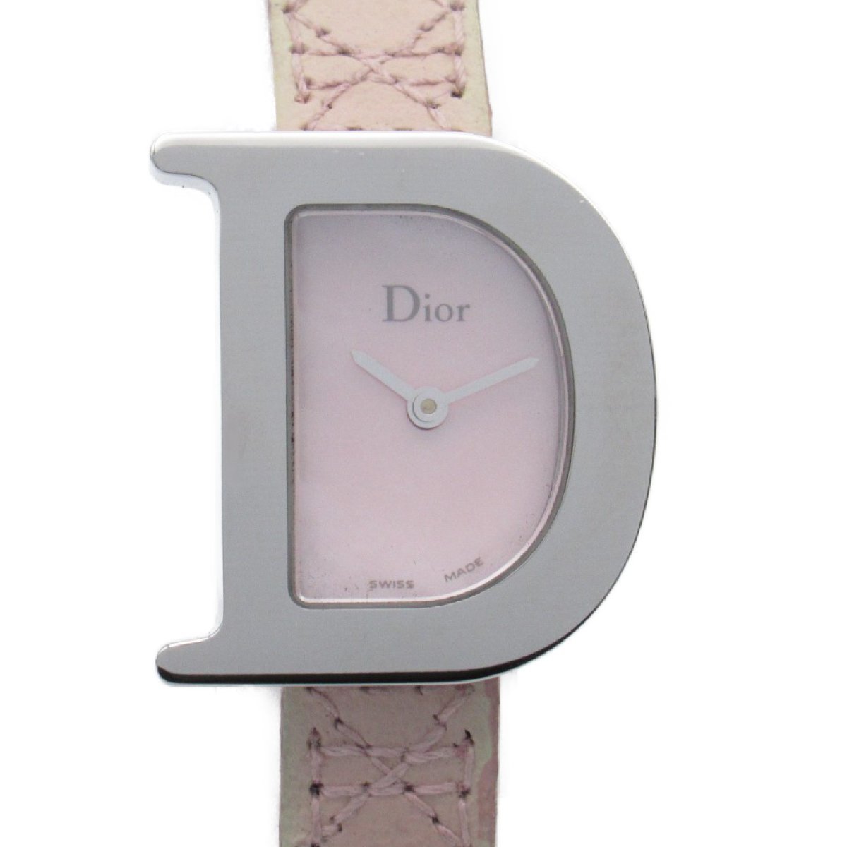 Dior ディオール 腕時計 シンプリー ピンク系 ステンレススチール レザーベルト 中古 レディース