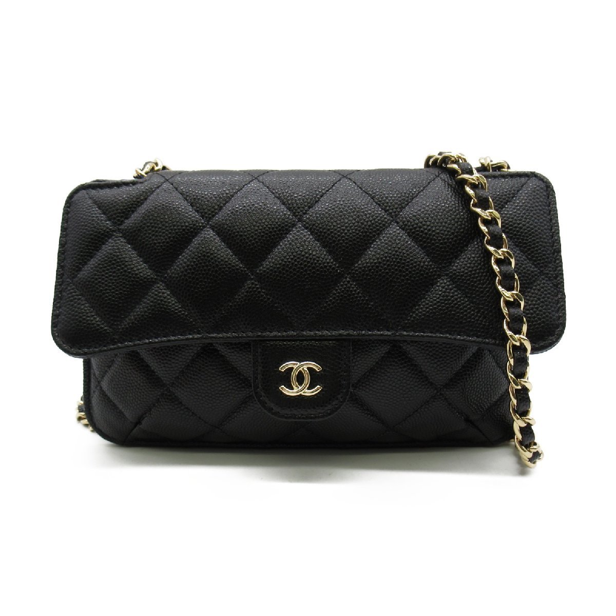 CHANEL シャネル トートバッグ トートバッグ ブラック系 キャビアスキン(グレインドカーフ) ナイロン 中古 レディース