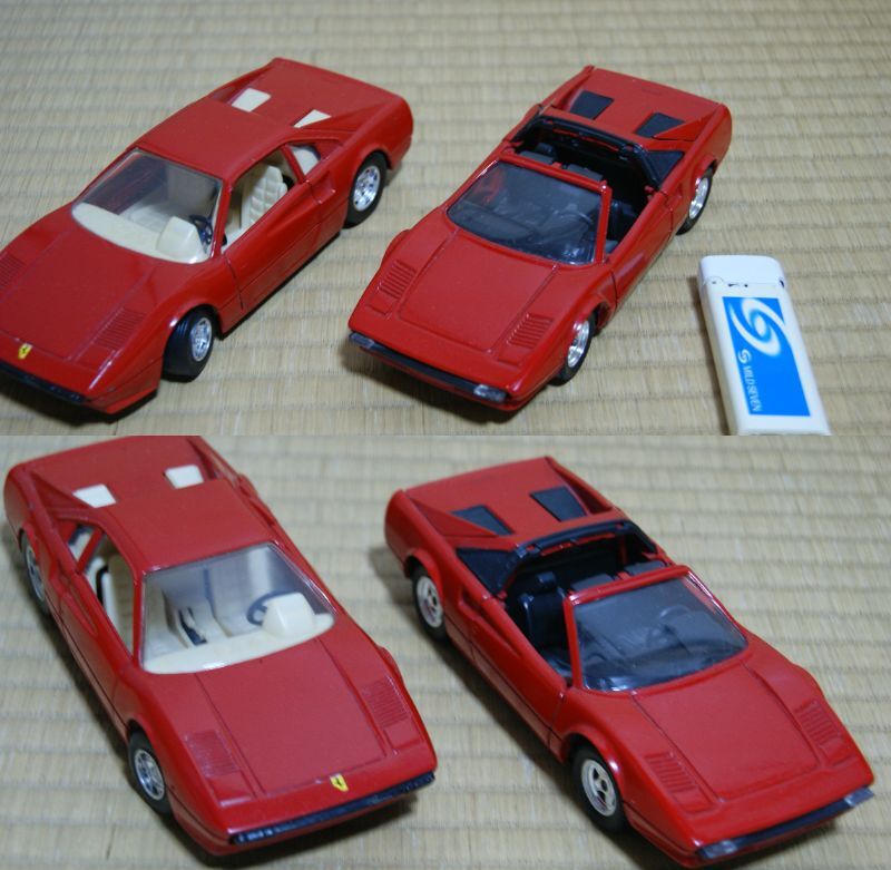 ■≪ジャンク≫フェラーリ308GTB 2台 1/24 ITALY製 Ferrari burago イタリア ブラーゴ スーパーカー 当時物 使用品 飾り品 汚れホコリ_画像6