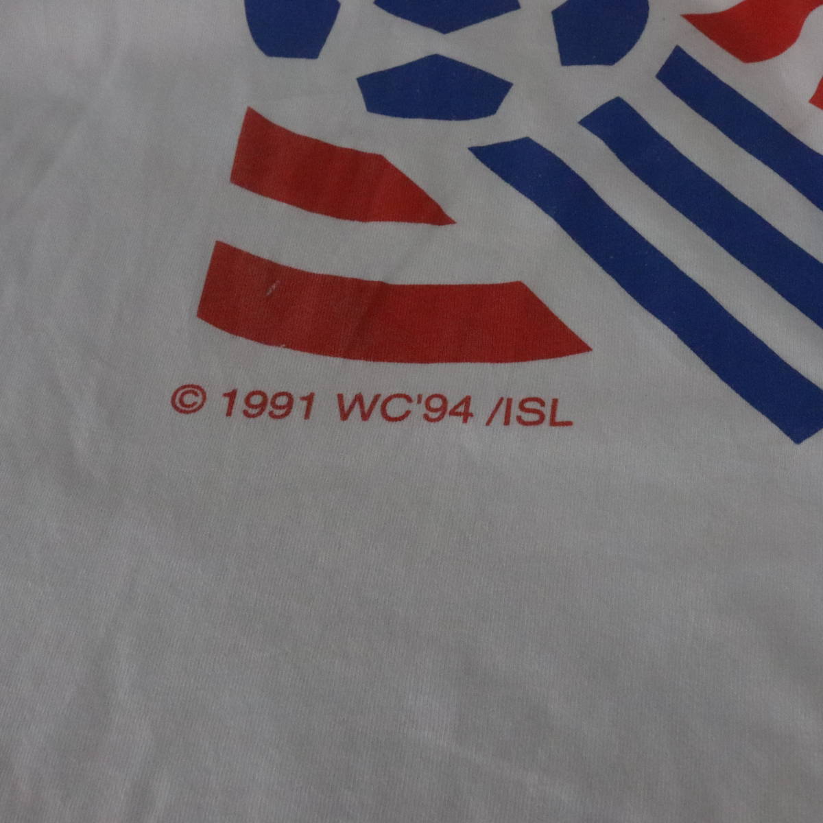 X196 90sビンテージ SALEM 長袖Tシャツ USA製■1990年代製 表記XLサイズ 袖プリント ロンT ワールドカップ 白 ホワイト 古着 古着卸 激安_画像10