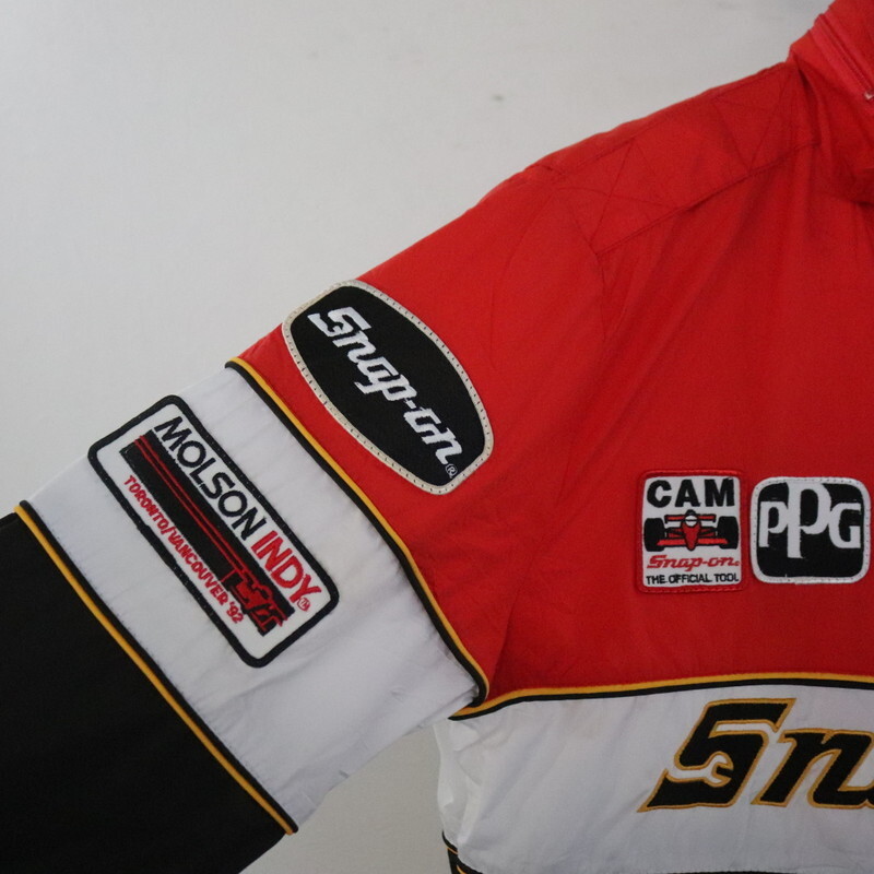 P246 80sビンテージ ASTROSPORTSWEAR レーシングジャケット■1980年代製 表記Lサイズ レッド SNAPON ワッペン 古着 アメカジ ストリート_画像6