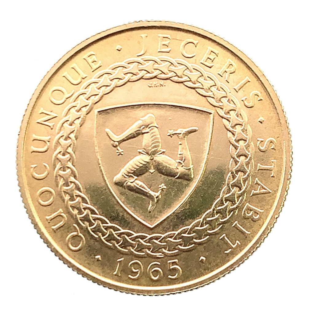 美品 マン島金貨 1965年 3.9g K22 イエローゴールド コレクション Gold_画像1