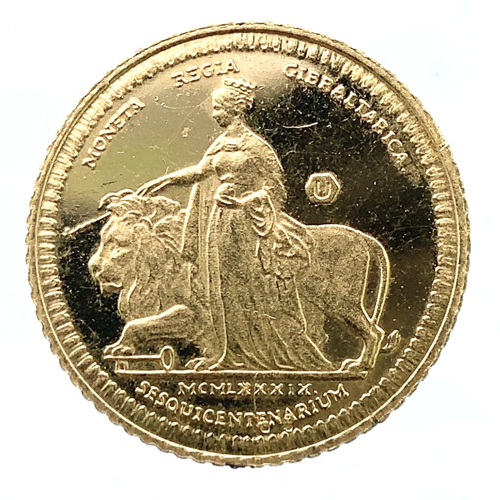 ウナとライオン金貨 ジブラルタル イエローゴールド 22金 1989年 2g コレクション アンティークコイン