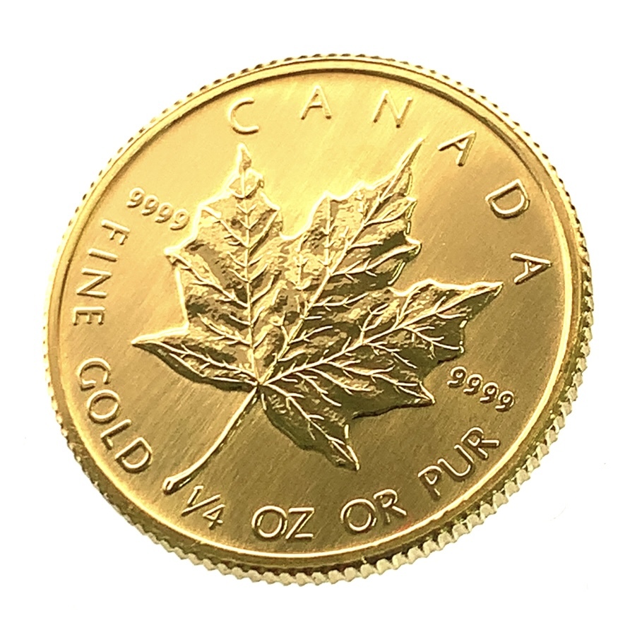 美品 メイプルリーフ 1986年 7.8g メイプル金貨 エリザベス女王 純金 24金 1/4オンス イエローゴールド コイン