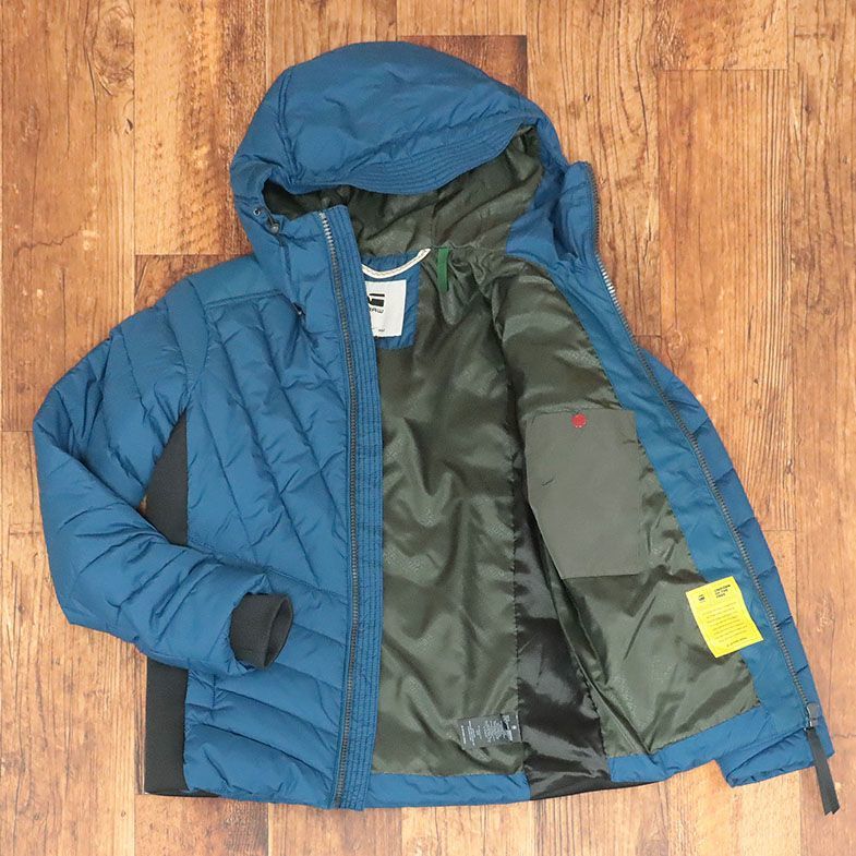 1円/秋冬/G-STAR RAW/XXSサイズ/中綿ブルゾン MOTAC ZIP HDD PUFFER JKT D15465-B577 撥水 リップストップ 新品/青/ブルー/ia120/_画像5