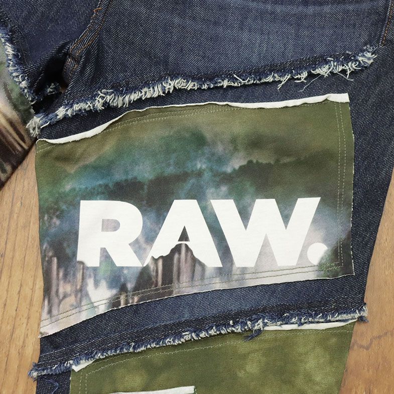 1円/G-STAR RAW/31インチ/デニムパンツ SPIRAQ RFTP 3D SLIM D13679-9436-89 ダメージ パッチワーク 個性 新品/紺/ネイビー/gf450/_画像6