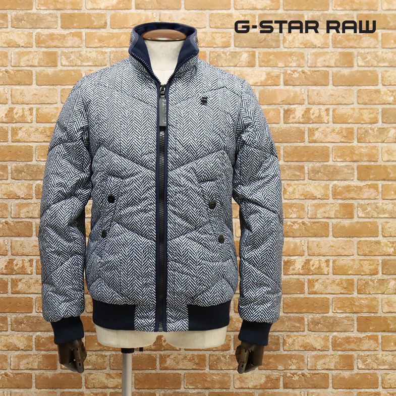 1円/秋冬/G-STAR RAW/XSサイズ/中綿ブルゾン WHISTER MEEFIC QUILTED BOMBER D10695-A558-7008 ヘリンボーン 新品/紺/ネイビー/ft442/_画像1