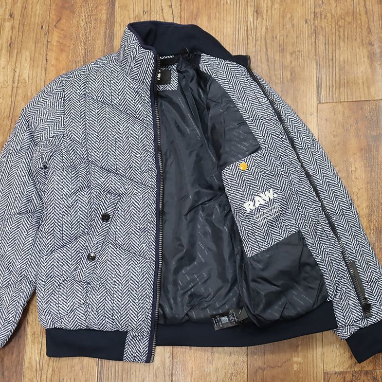 1円/秋冬/G-STAR RAW/XSサイズ/中綿ブルゾン WHISTER MEEFIC QUILTED BOMBER D10695-A558-7008 ヘリンボーン 新品/紺/ネイビー/ft442/_画像5